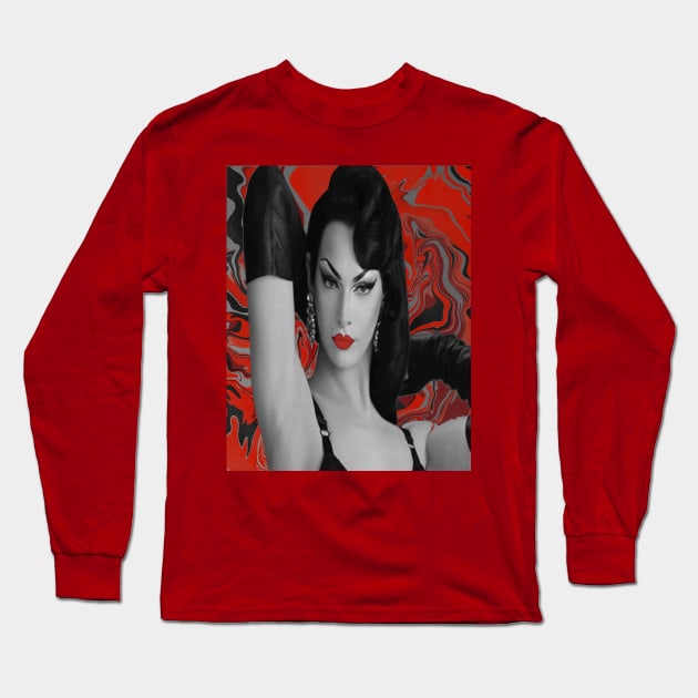 Violet Chachki trippy Halloween design 2 Long Sleeve T-Shirt by KalanisArt